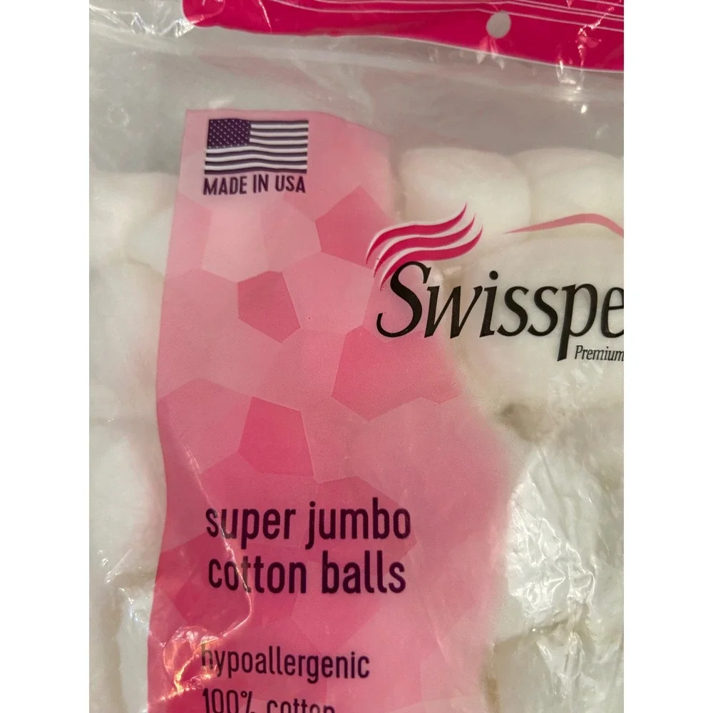 Swisspers Cotton Balls 140 Count White Super Jumbo Hypoallergenic Unisex